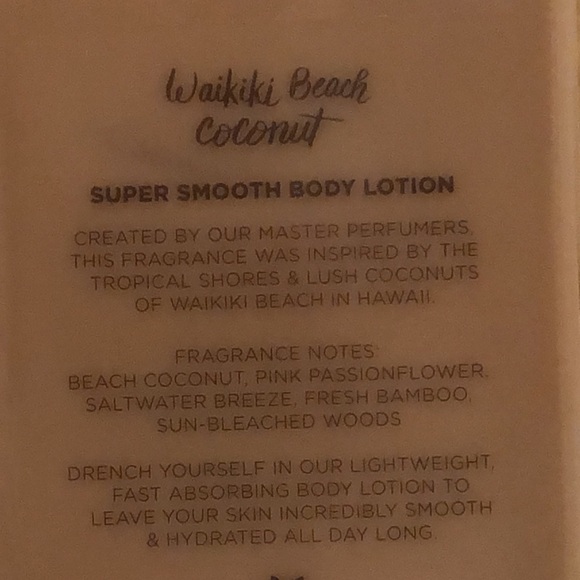 NWT Bath & Body Works Waikiki Beach Coconut with Tahitian Monoi Oil Lotion - Picture 5 of 6